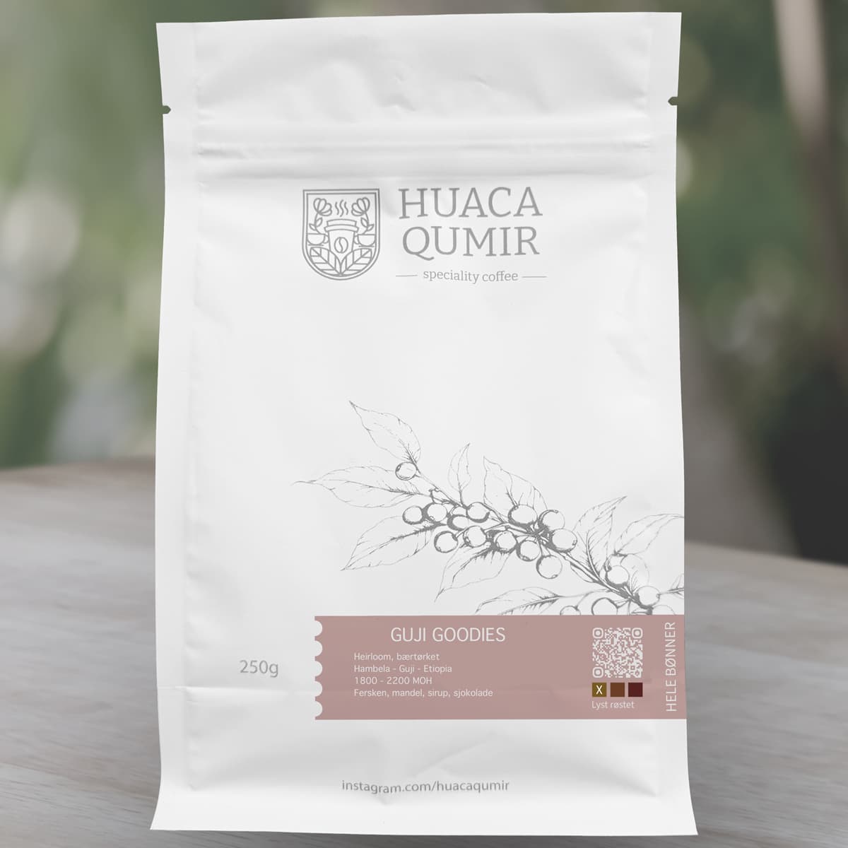 Huaca Qumir spesialkaffepakke med Guji Goodies