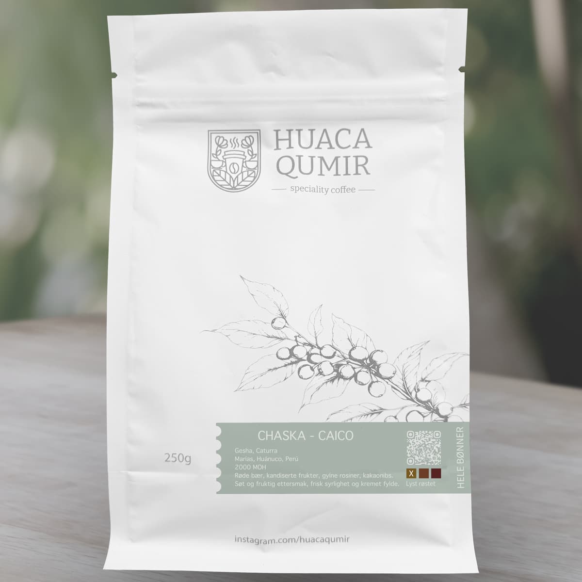 Huaca Qumir spesialkaffepakke fra Peru